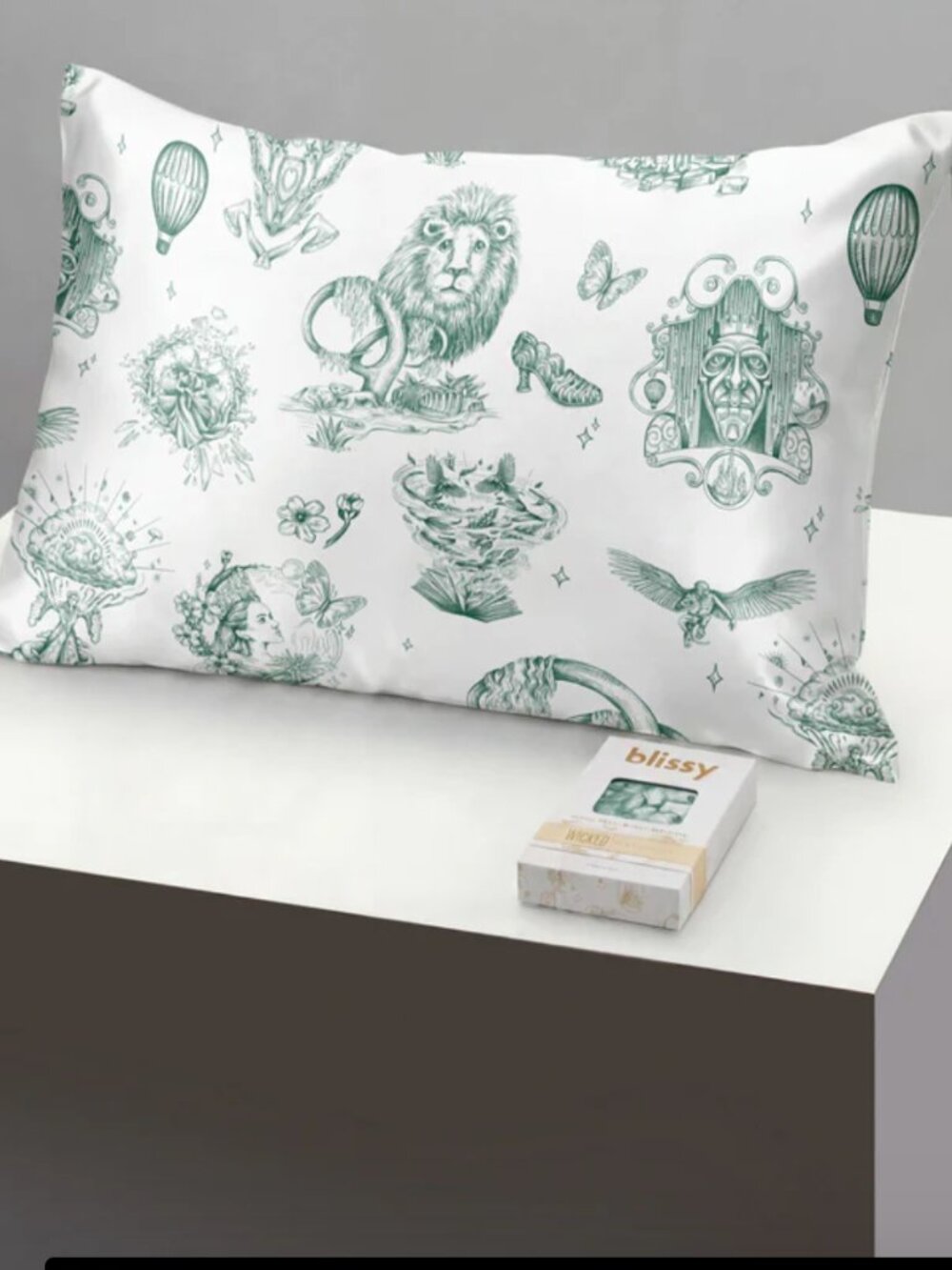 BlissyXWicked - 100% Mulberry Silk Pillowcase - "Amazafying" green by Katie Kime
